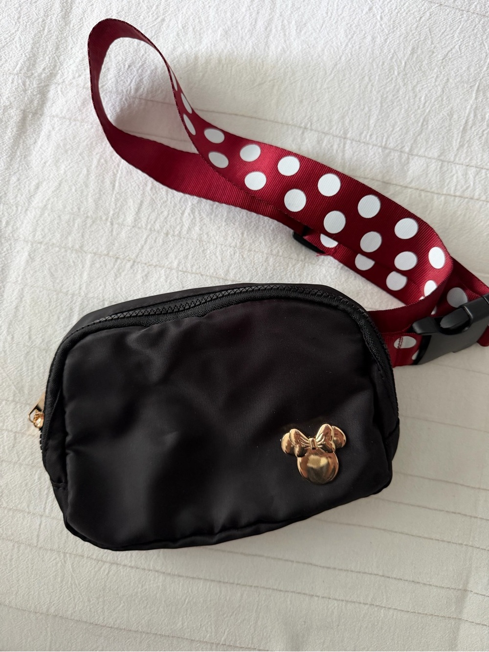 Disney Black Crossbody Bag with Red Polka Dot Strap